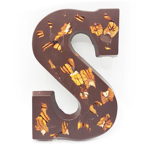 Luxury chocolate letter Puur Pecan S per piece